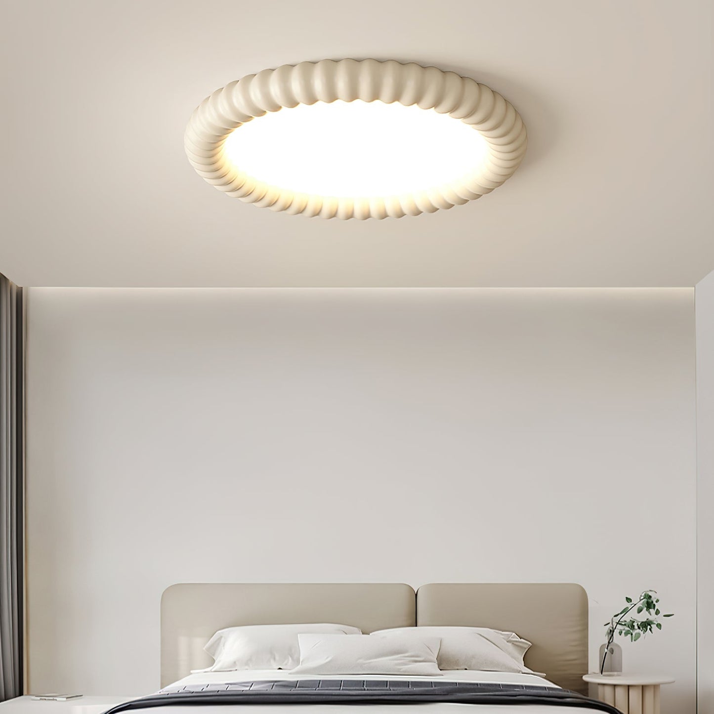Ripple Halo Ceiling Lamp Modern LED Flush Mount Light | Adjustable Color Temperature | Minimalist Round Ceiling Fixture Bedroom Living Room