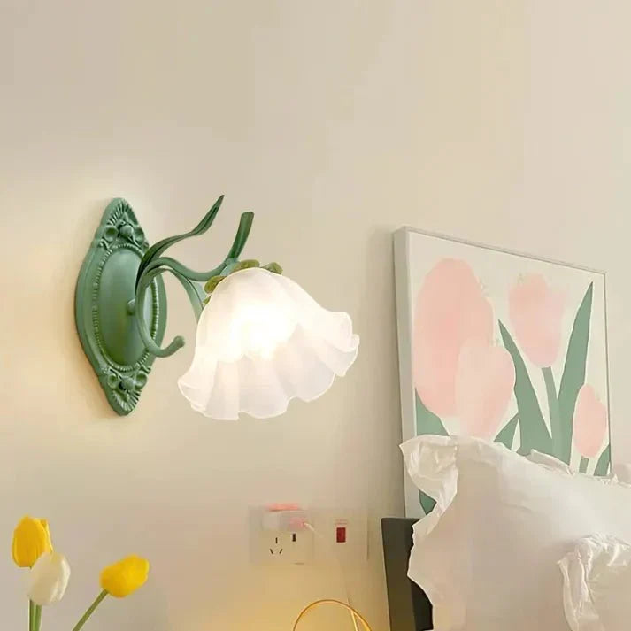 Lily of the Valley Flower Wall Lamp | Floral Design | E27 Socket | Iron Acrylic | Decorative Ambient Lighting for Bedroom and Living Room