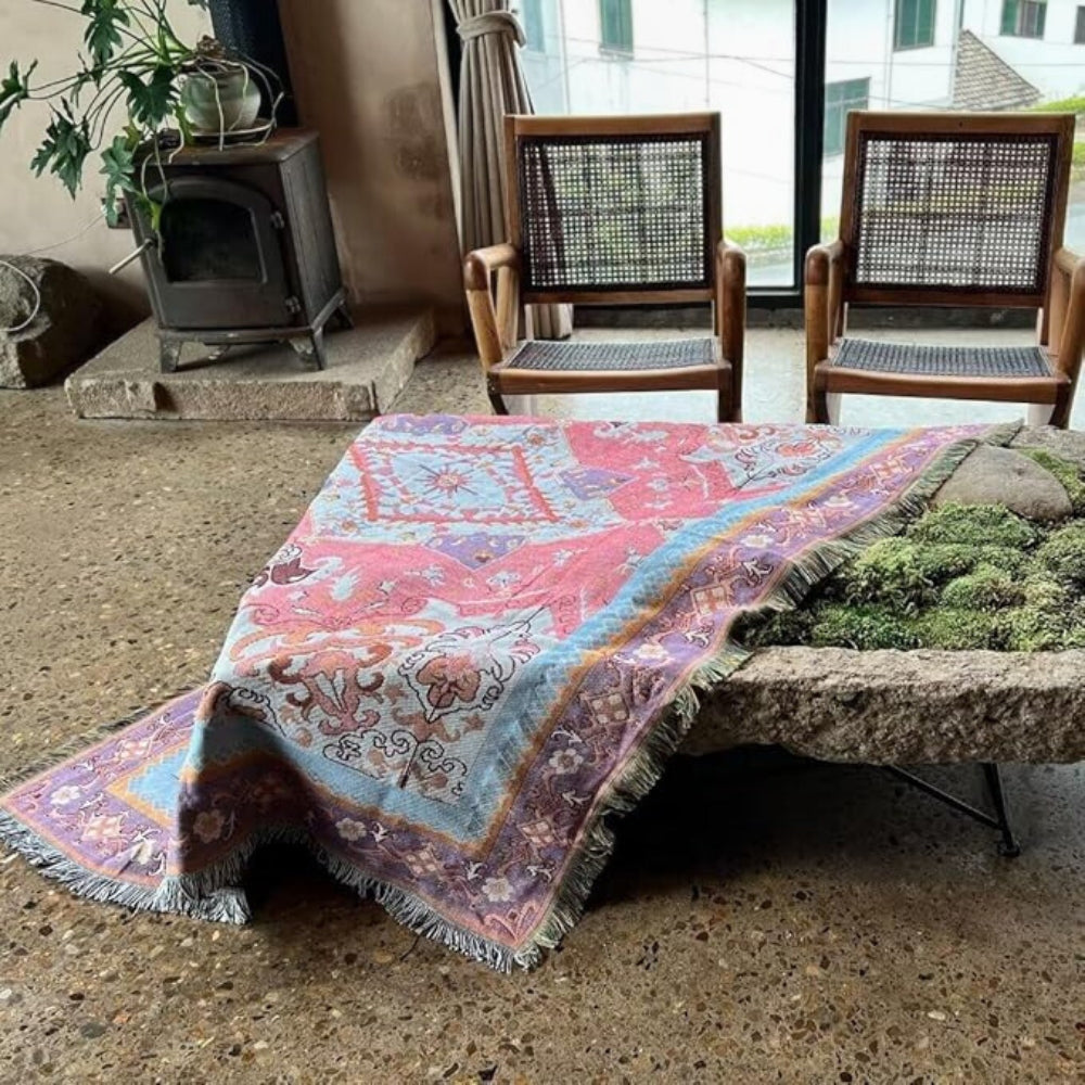 Boho Aztec Dekentje 51x62 Inch | Omkeerbare Microfiber Mix | Sofa Bed Picknick Reisdekentje | Zacht Cozy Ontwerp