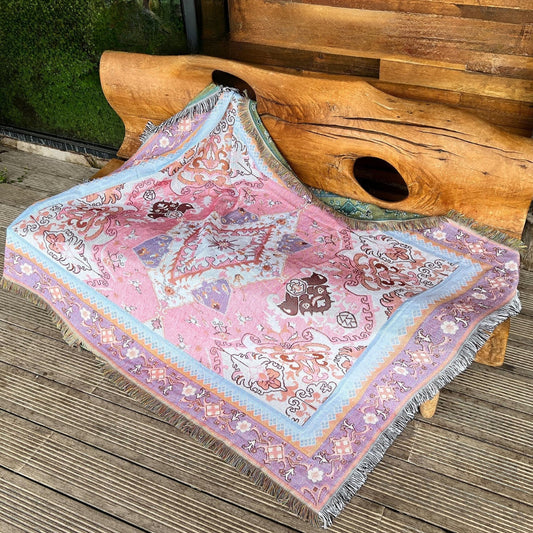 Boho Aztec Dekentje 51x62 Inch | Omkeerbare Microfiber Mix | Sofa Bed Picknick Reisdekentje | Zacht Cozy Ontwerp
