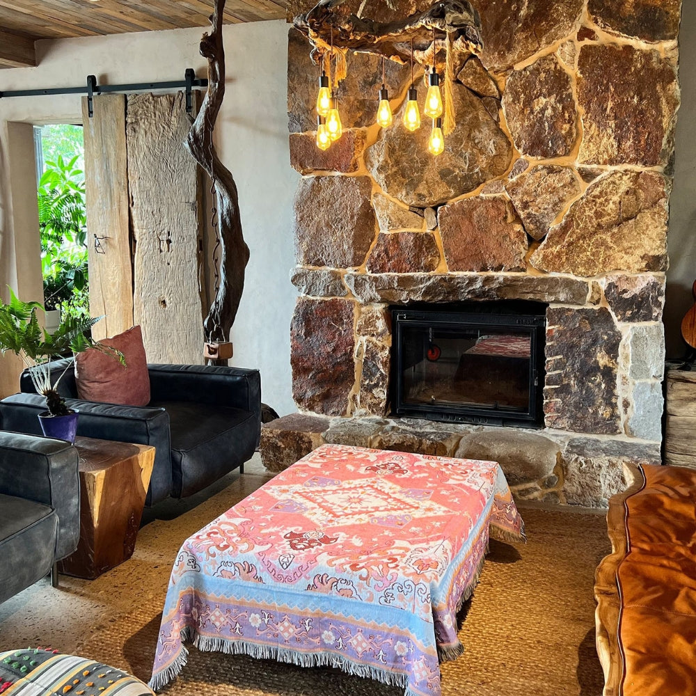 Boho Aztec Dekentje 51x62 Inch | Omkeerbare Microfiber Mix | Sofa Bed Picknick Reisdekentje | Zacht Cozy Ontwerp