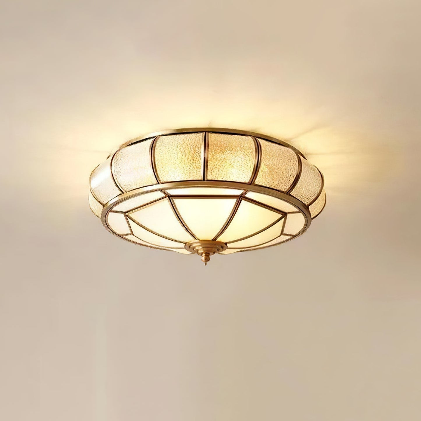 Round Glass Ceiling Lamp with Texture