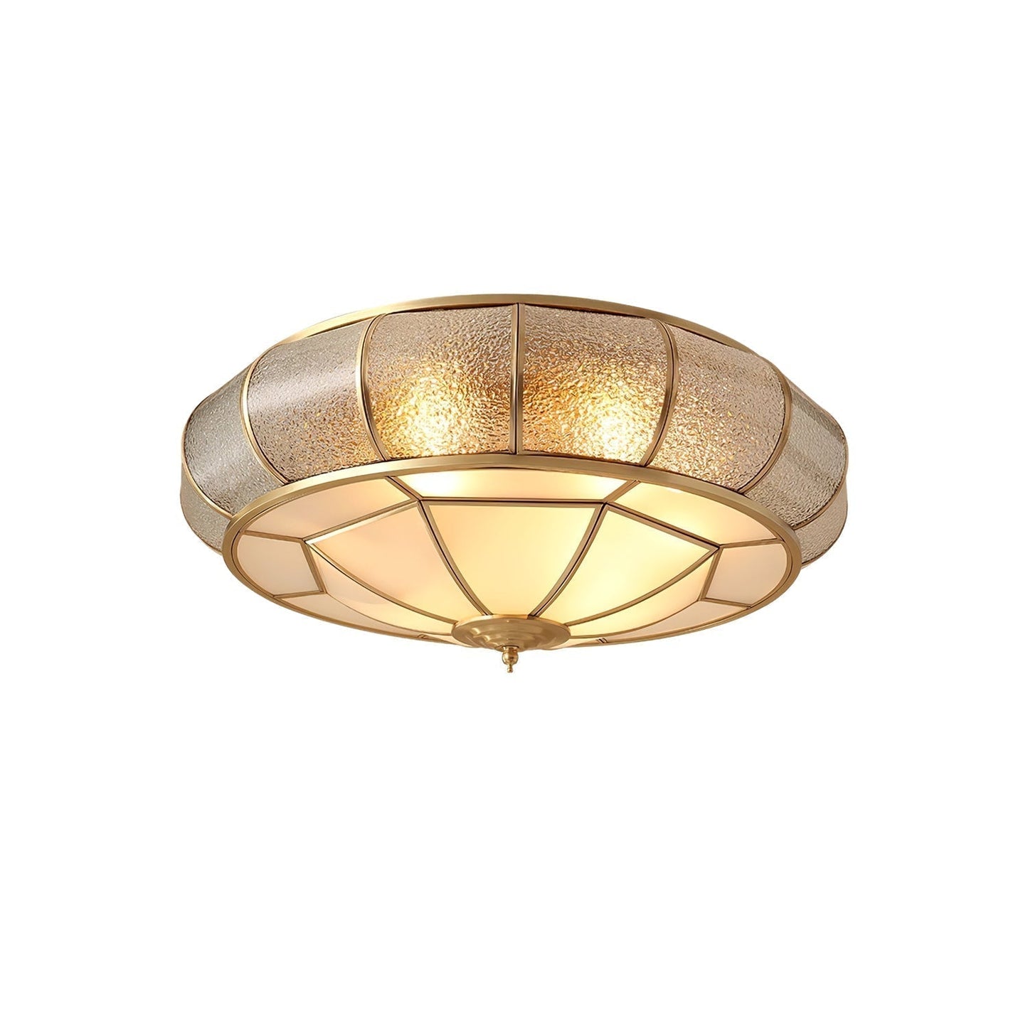 Round Glass Ceiling Lamp with Texture