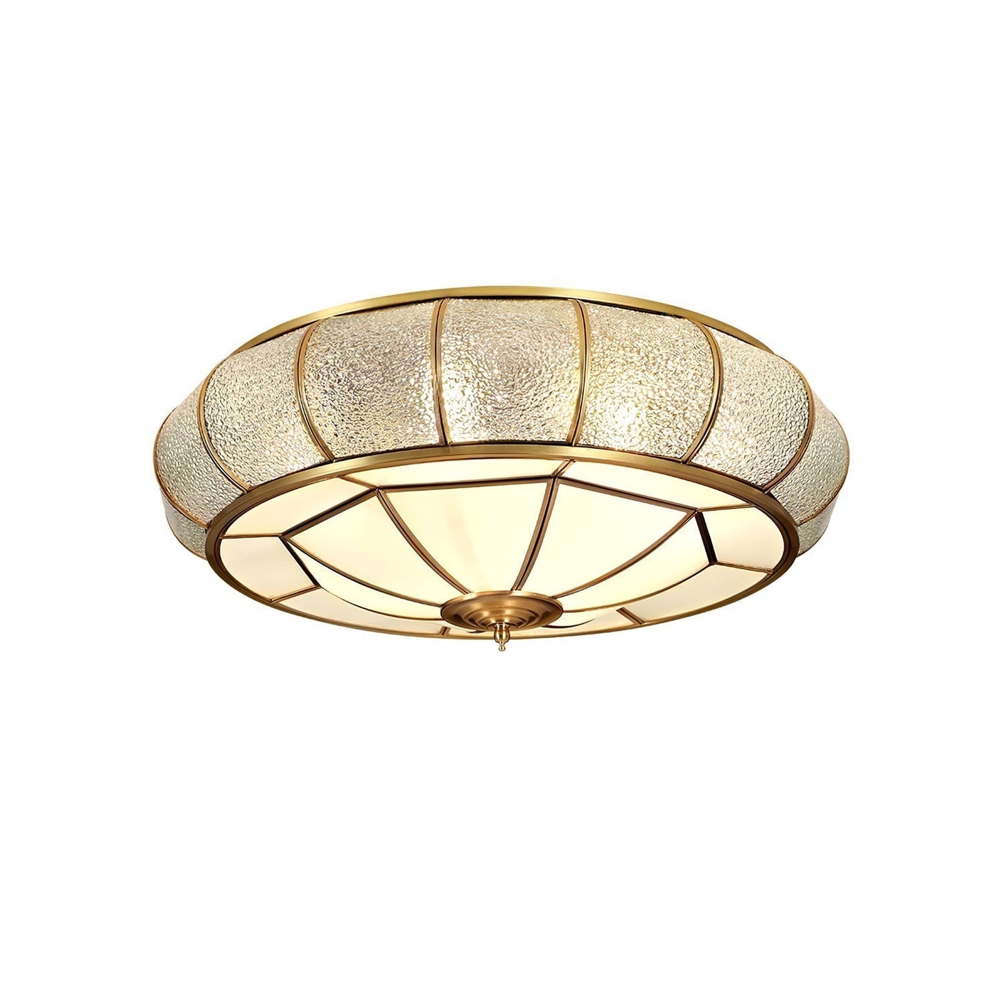 Round Glass Ceiling Lamp with Texture