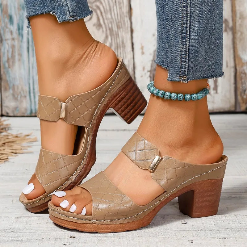 Women's Sandals with Heels and Open Toes
