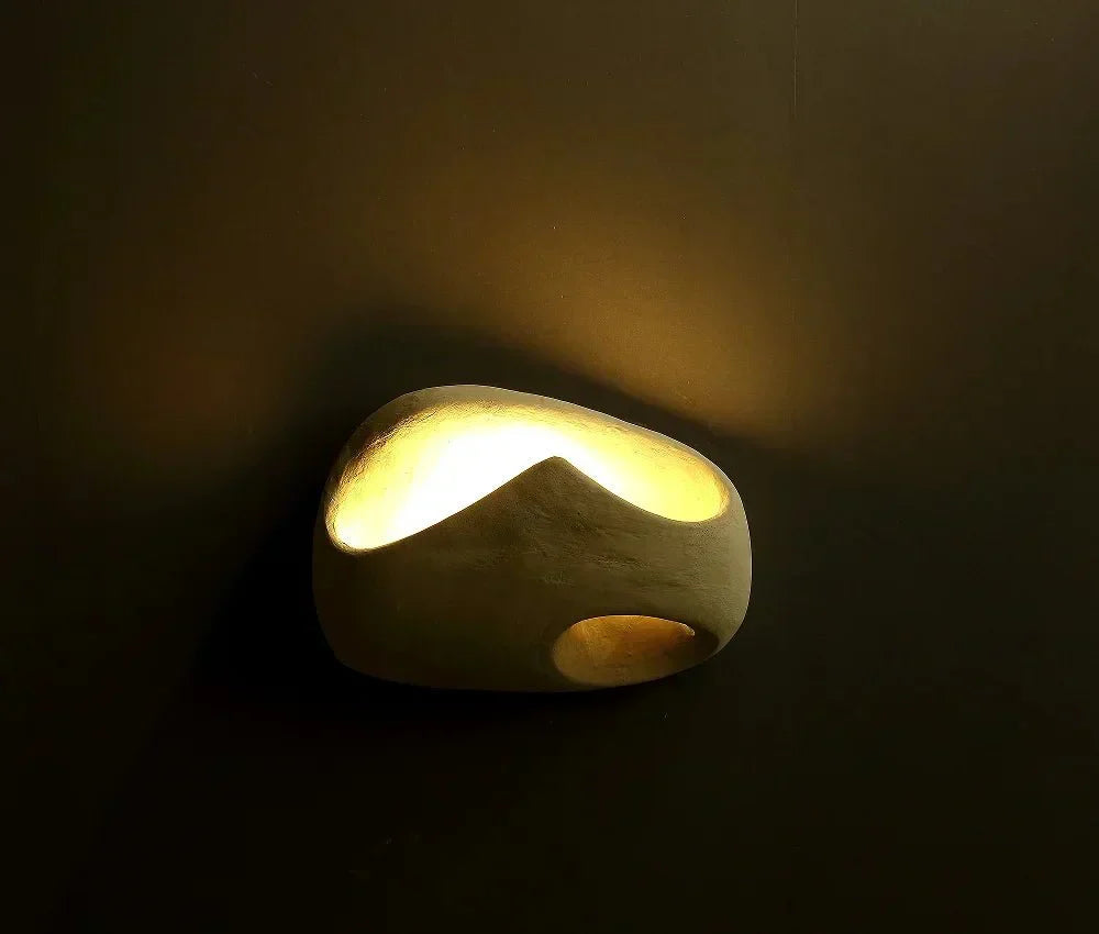 Art Deco Cement Style Wall Lamp for Interior Spaces | Sculptural Design | G4 LED Light | Resin Build | Modern Industrial Lighting