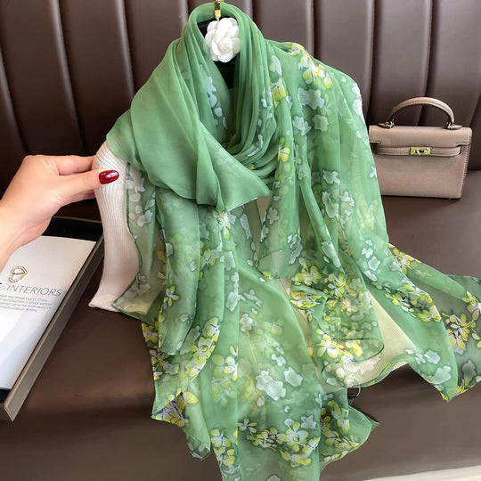 Lightweight Scarf with Landscape Motif for Women | Ideal for Spring and Summer