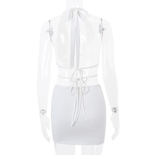 Backless Mini Dress with Cutouts