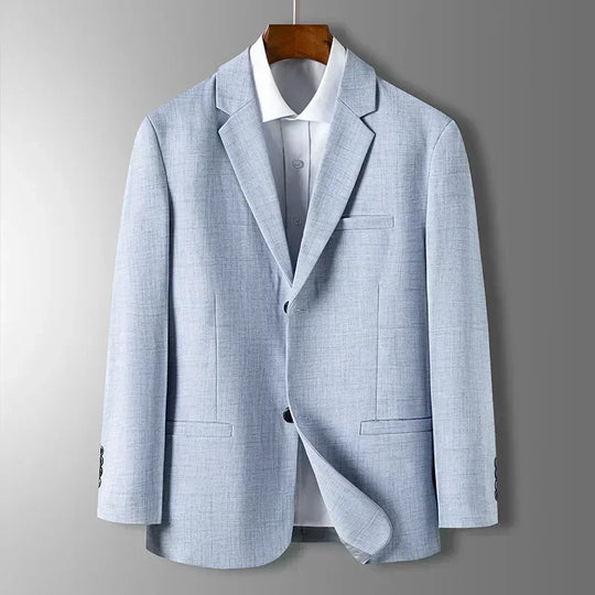 Valerio | Elegant Men's Blazer in Blue, Gray, and Beige