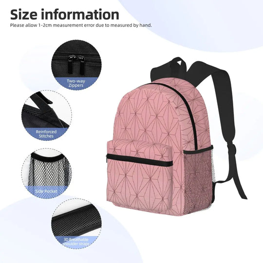 Demon Slayer Tanjiro Backpack – Anime School Bag – Bookbag for Students, Hiking, Travel and Daily Use 