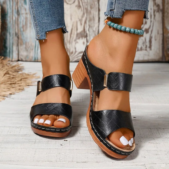 Women's Sandals with Heels and Open Toes