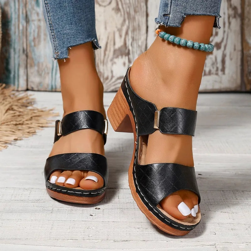 Women's Sandals with Heels and Open Toe