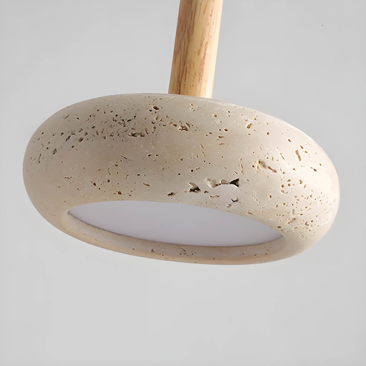 Wabi Sabi Hanging Pendant Lamp Natural Travertine Stone Light | Minimalist Organic Ceiling Lighting | LED Included