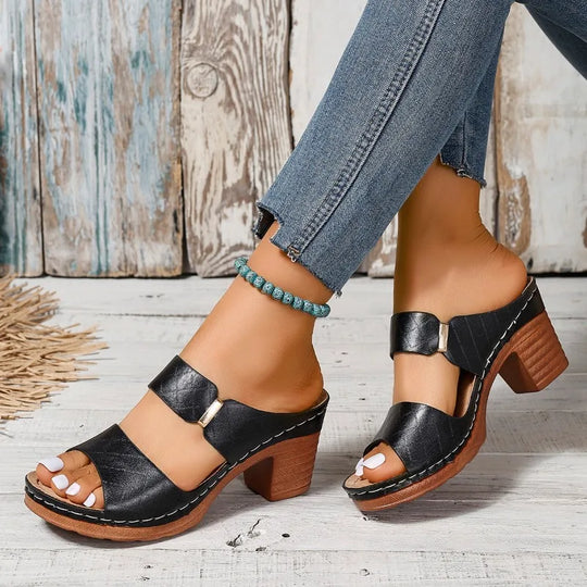 Women's Sandals with Heels and Open Toes