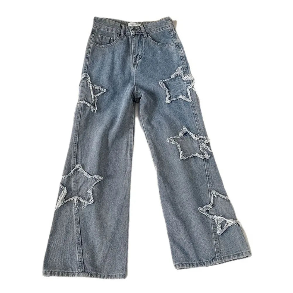 Women's jeans with star patches