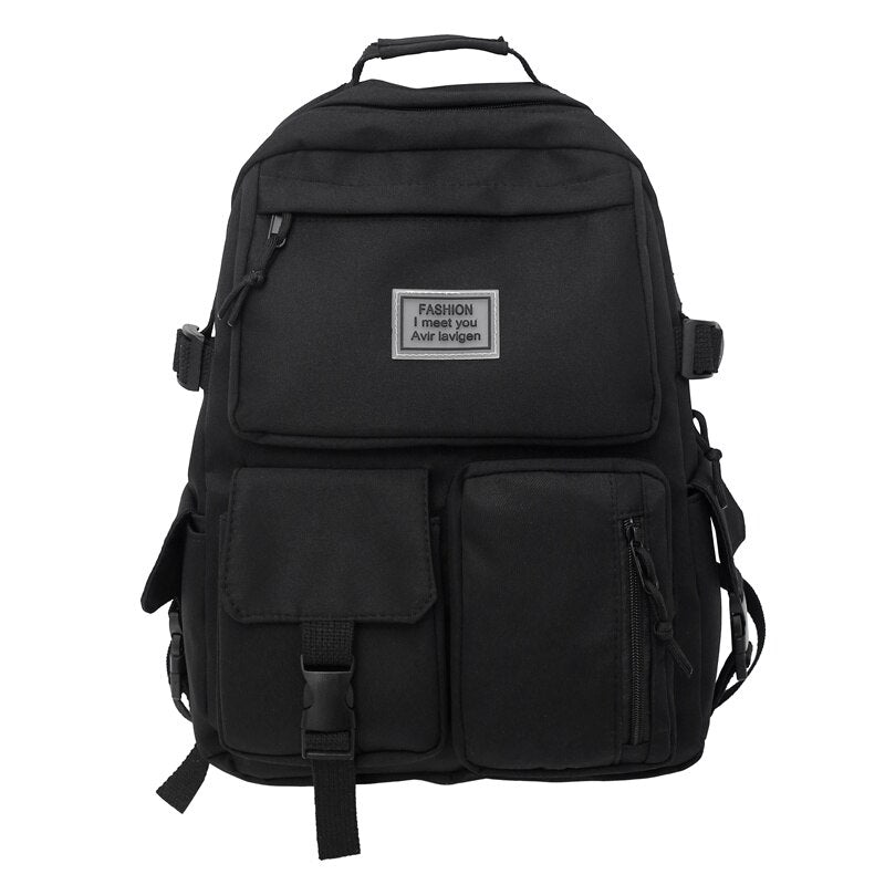 Universal unisex backpack with pockets and buckles