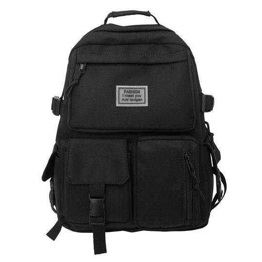 Universal unisex backpack with pockets and buckles