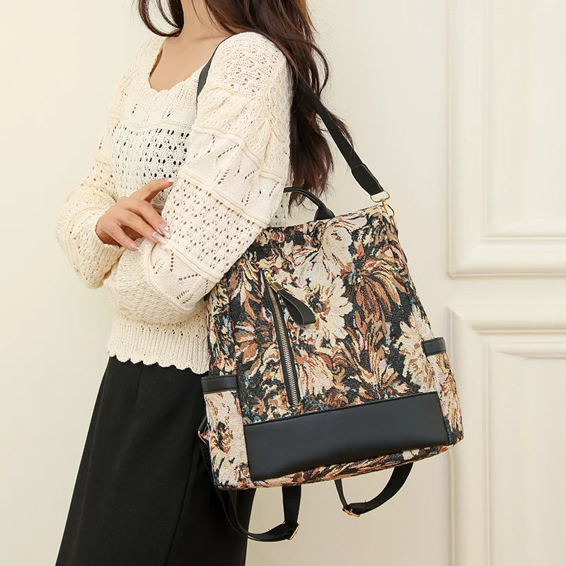 Fashion Backpack for Women | Oxford Fabric Shoulder Bag | Lightweight School and Travel Backpack 