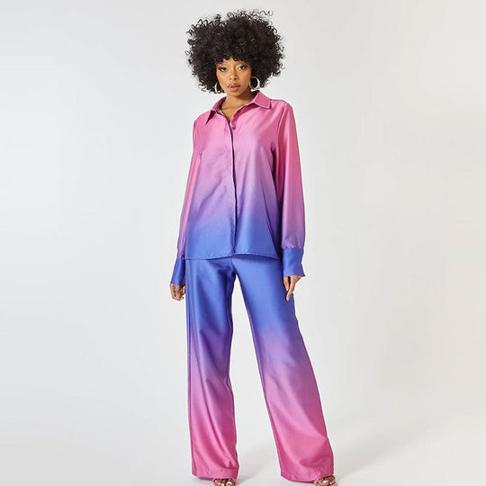 Brielle | Chic Set | 2-piece | Long Sleeve Blouse | Flared Pants | Fashionable | Comfortable