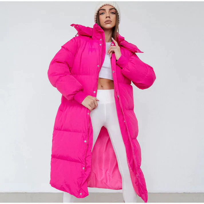 Long puffer jacket for women