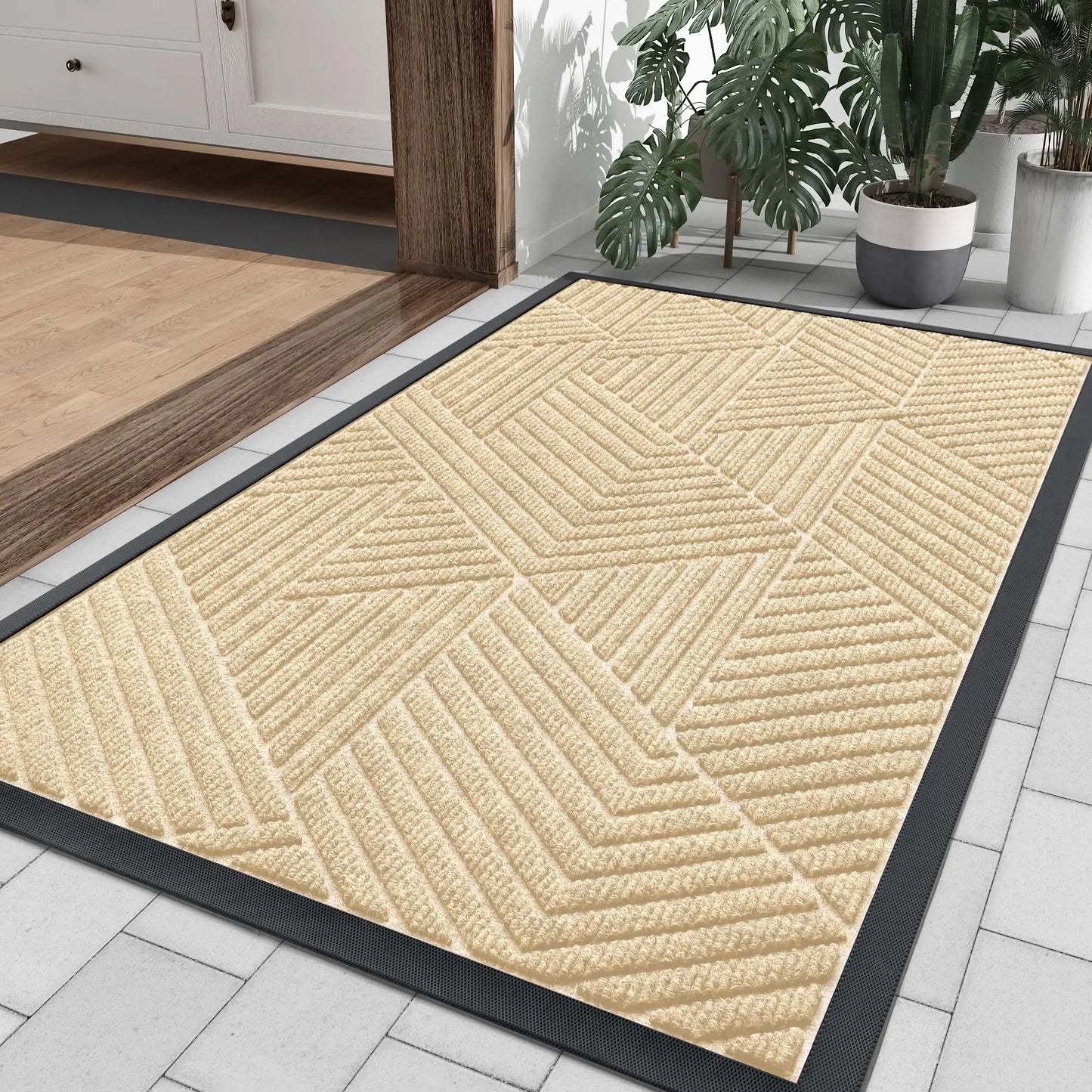Koran Non-Slip Absorbent Door Mat | Low Profile Indoor & Outdoor Entrance Rug | Dirt & Moisture Trap Floor Mat