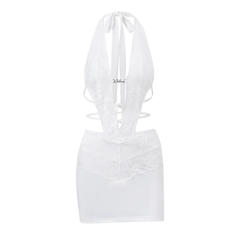 Backless Mini Dress with Cutouts