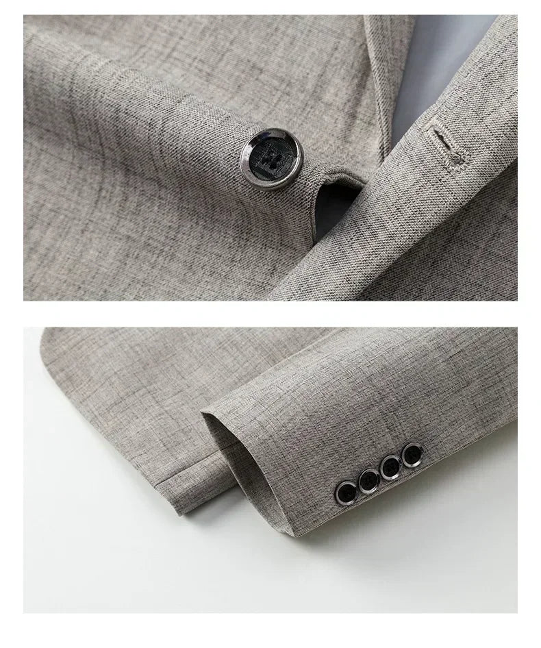 Valerio | Elegant Men's Blazer in Blue, Gray, and Beige