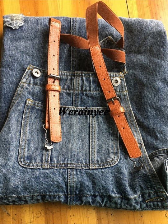 Jeans Dungaree Dress with Scuffs