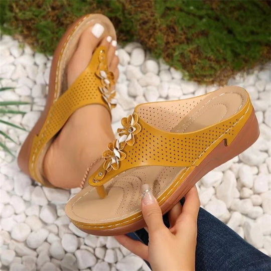 Women's Comfortable Orthopedic Sandals with Flower Detail