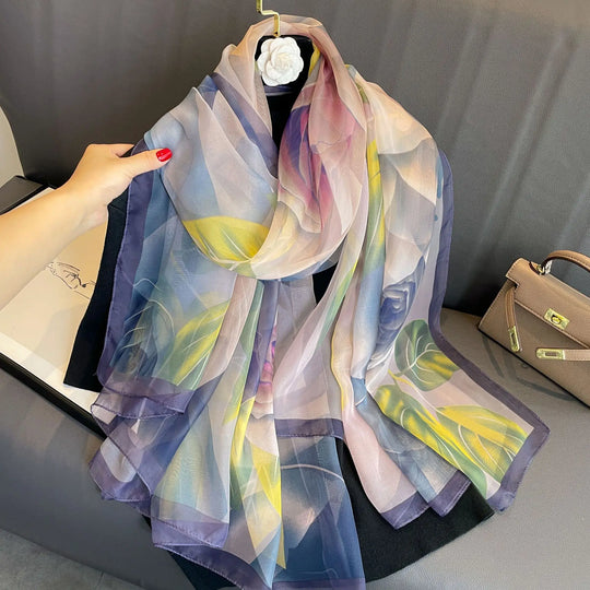 Lightweight Scarf with Landscape Motif for Women | Ideal for Spring and Summer