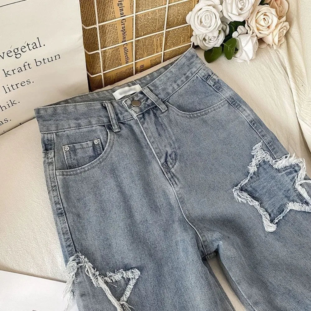 Women's jeans with star patches