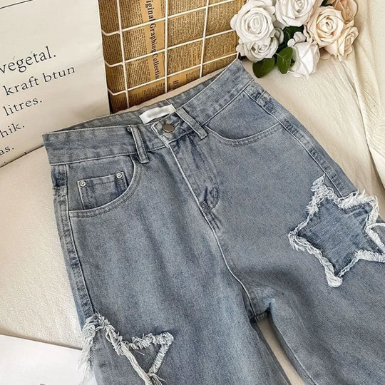Women's jeans with star patches