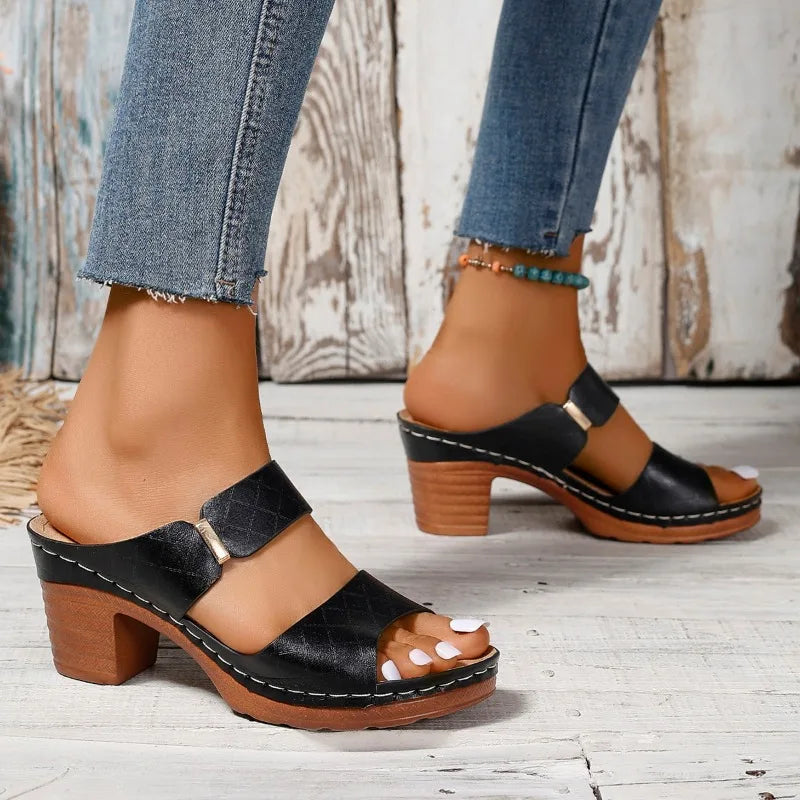 Women's Sandals with Heels and Open Toes
