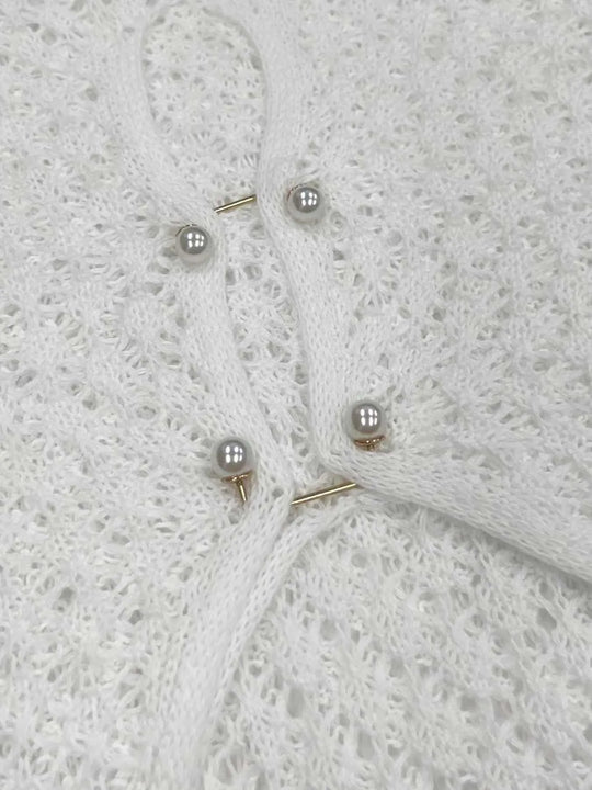 Long ażurowe dress with wide sleeves