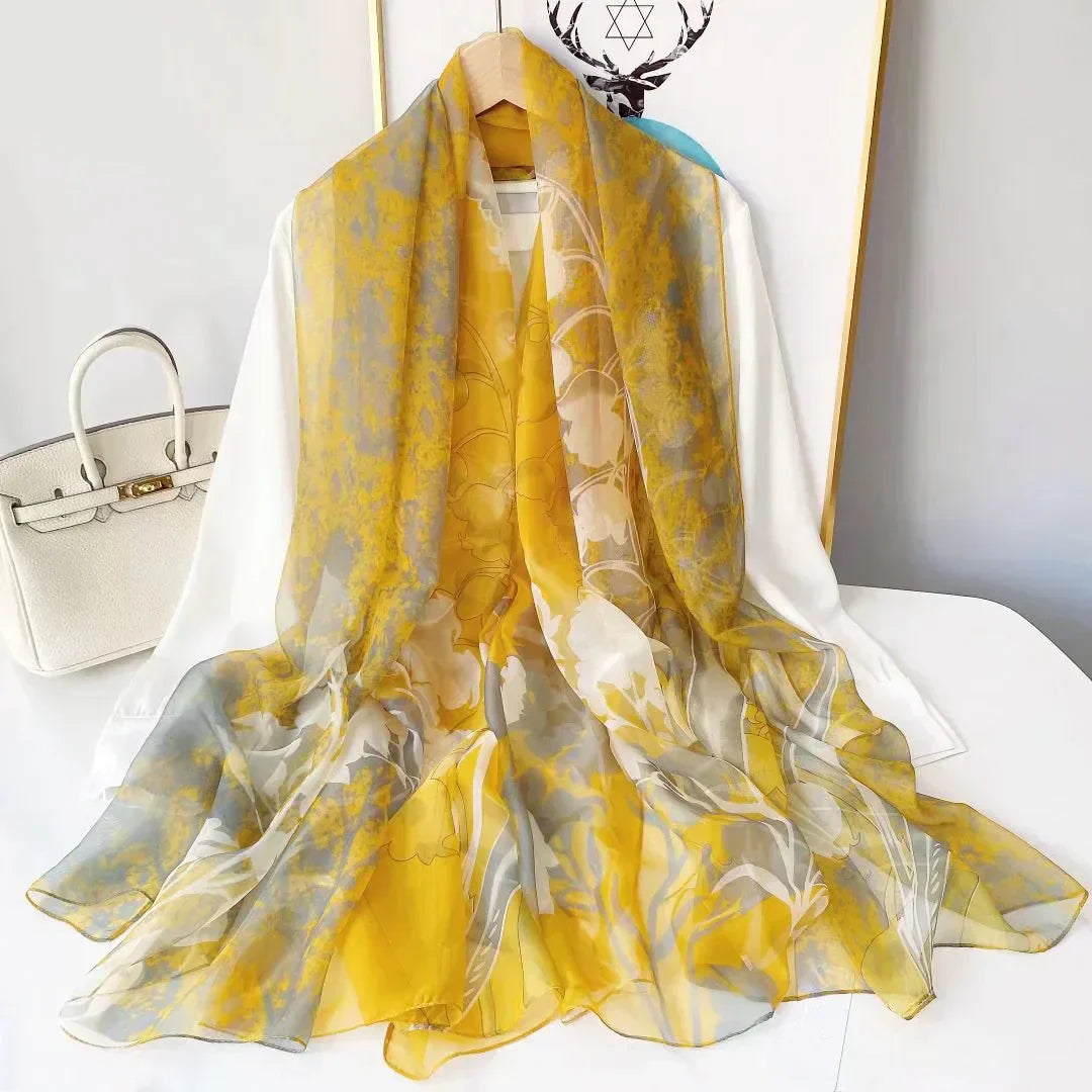 Lightweight Scarf with Landscape Motif for Women | Ideal for Spring and Summer