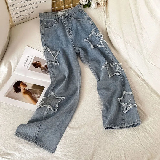 Women's jeans with star patches