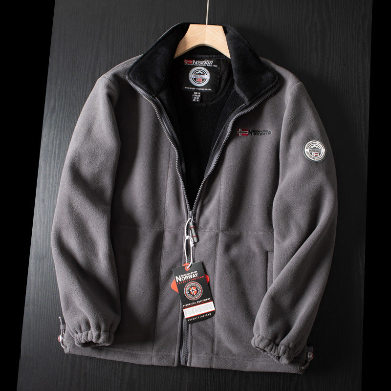 Men's Outdoor Jacket | Full Zip | High Collar | Slim Fit