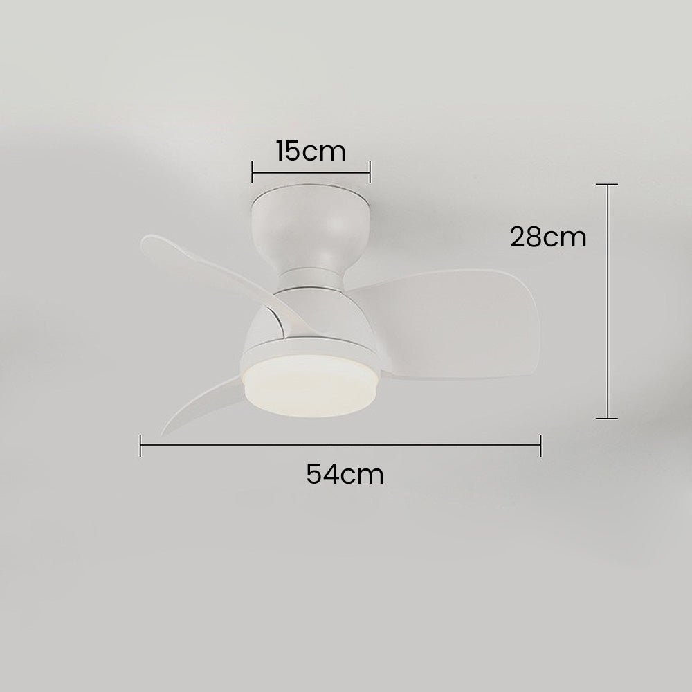Ceiling Fan with LED Light for Bedroom | Modern Wooden Style Fan Light | 3 Color Temperature | Remote Control | 22" (54cm)