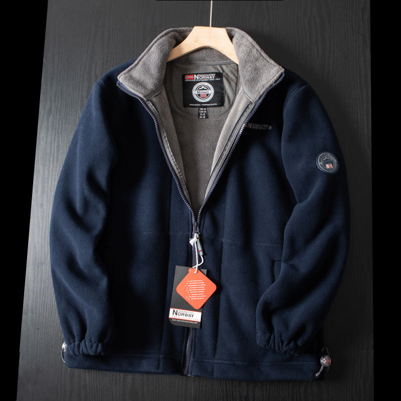 Men's Outdoor Jacket | Full Zip | High Collar | Slim Fit