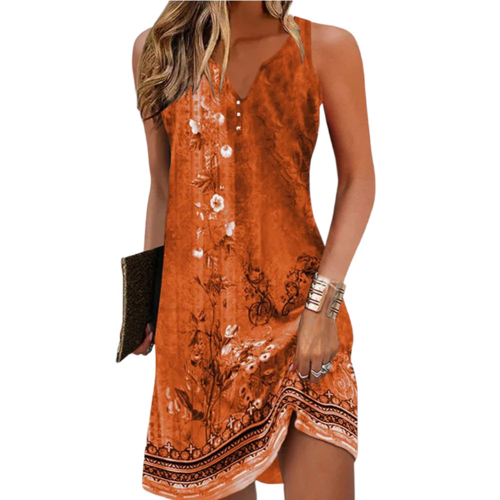 Summer dress with floral pattern