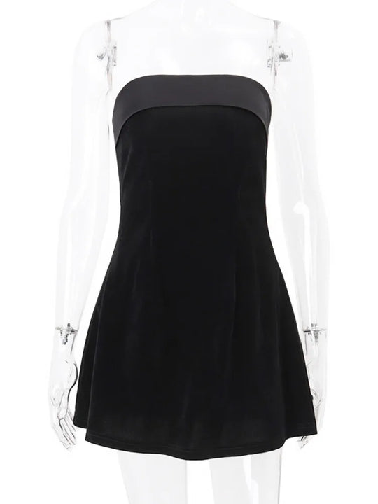 Women's Velvet Strapless Mini Dress