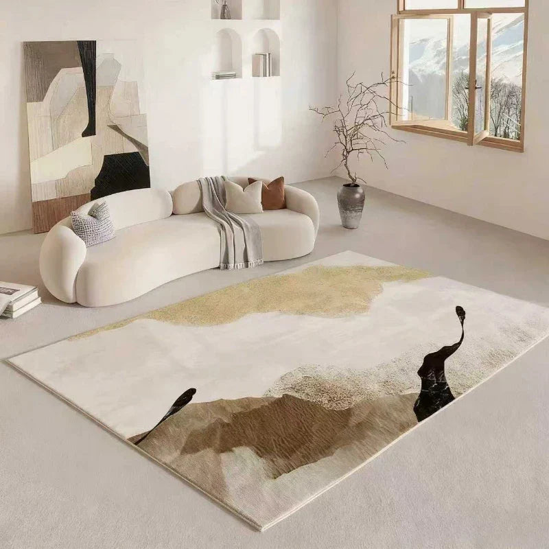 Irmane Wabi Sabi Area Rug | Soft Non-Slip Organic Design Carpet | Minimalist Living Room & Bedroom Floor Rug
