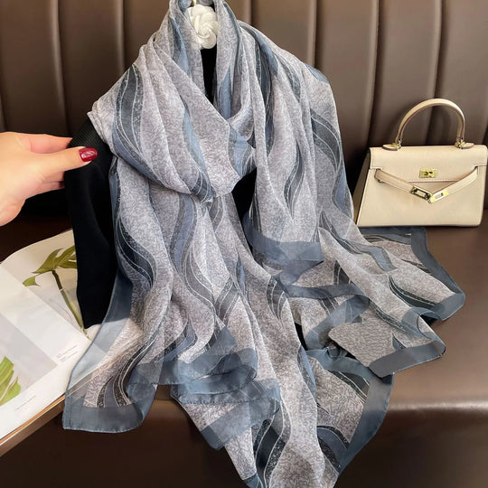Lightweight Scarf with Landscape Motif for Women | Ideal for Spring and Summer