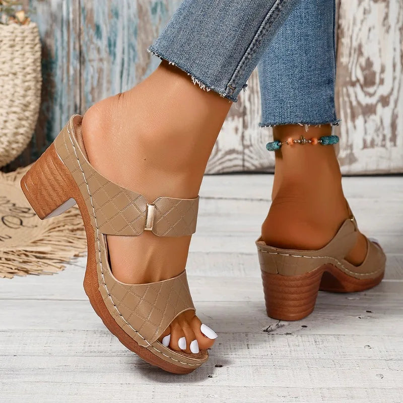 Women's Sandals with Heels and Open Toes