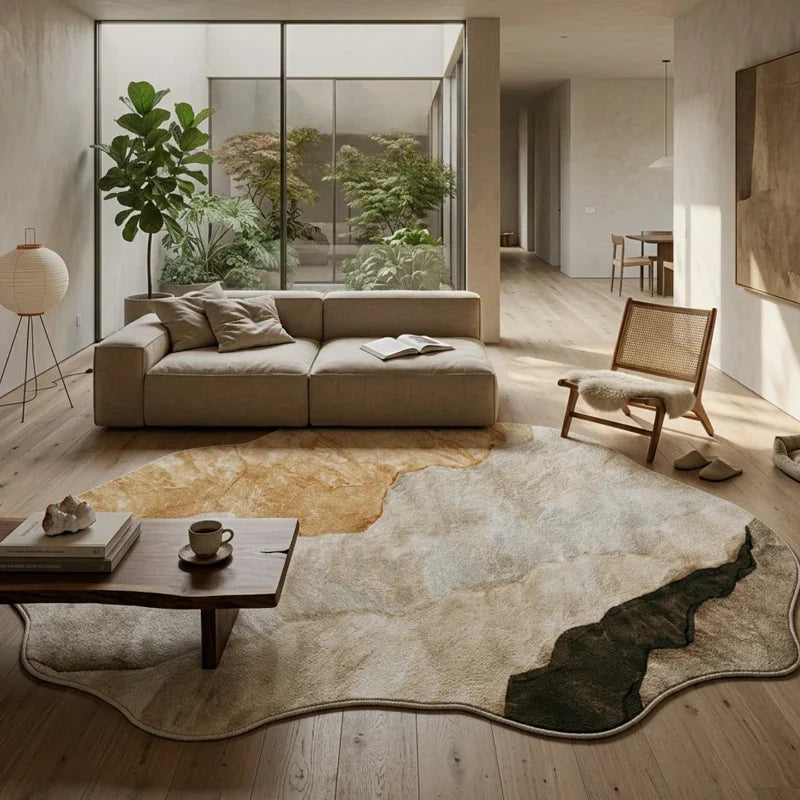Neloura Irregular Shape Plush Rug | Soft Fluffy Area Carpet | Modern Luxury Floor Rug for Living Room & Bedroom