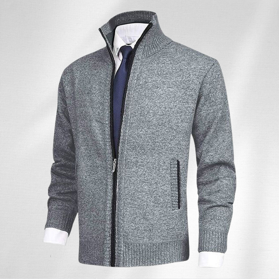 Men's Zipper Cardigan with High Collar | Ideal for Fall and Winter
