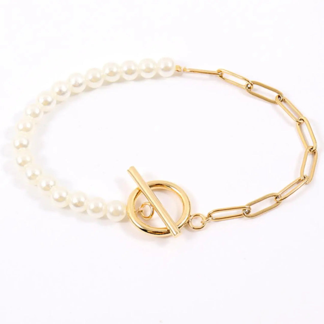 Amanda - Elegant Pearl Accents Women's Jewelry Set