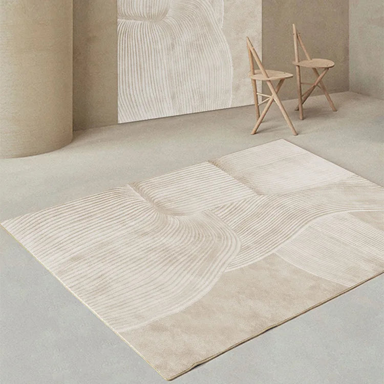 Thalirion Japanese Minimalist Area Rug | Plush Soft Non-Slip Carpet | Large Bedroom & Living Room Floor Rug