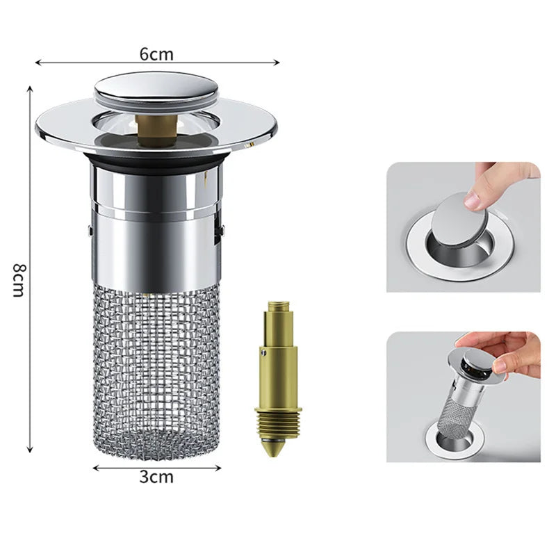 Drain strainer for shower and sink | Hair strainer made of stainless steel | StoppFix
