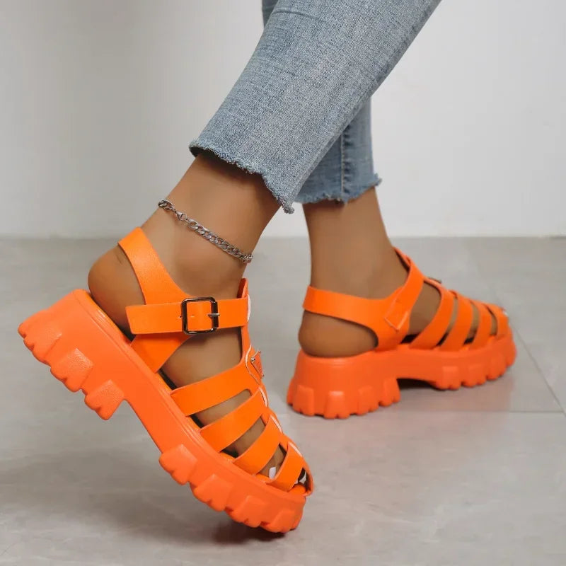 Women's gladiator sandals with thick sole